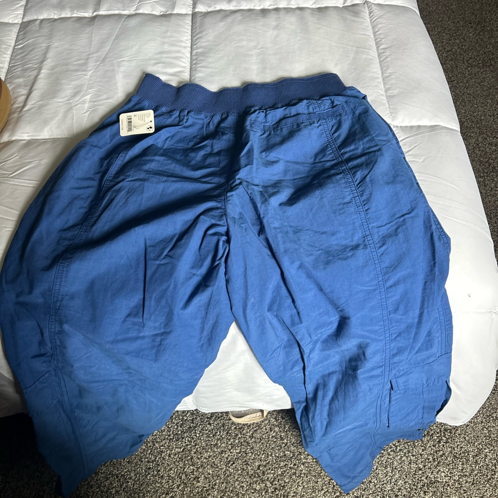 Blue Drop-Crotch Relaxed Pants